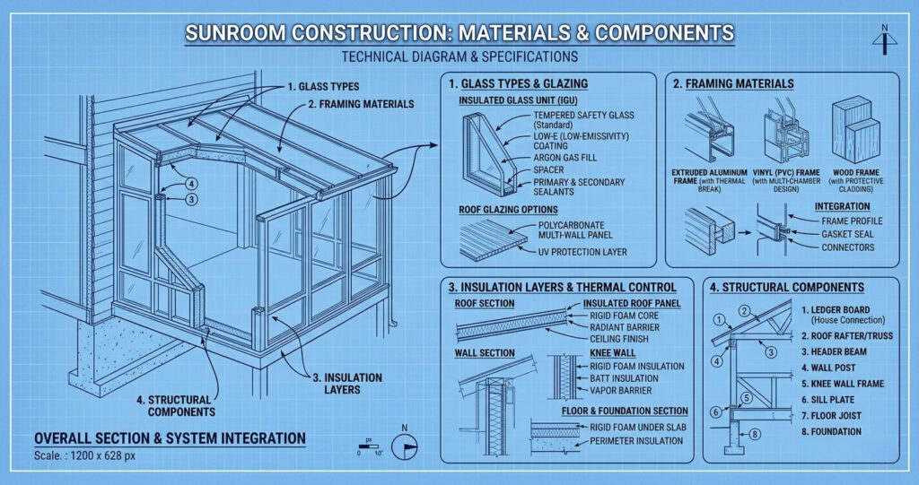 Sunroom materials windows and framing options

