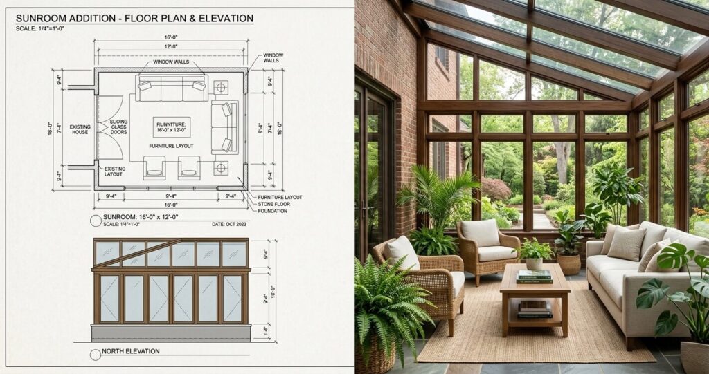 Sunroom addition planning and construction Great Falls VA

