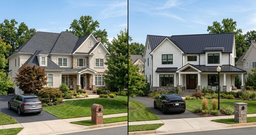 Asphalt vs. Metal Roofing Northern Virginia: Cost, Durability & ROI Guide (2026) 6 asphalt vs metal roofing Northern Virginia comparison residential homes McLean VA Fairfax VA
