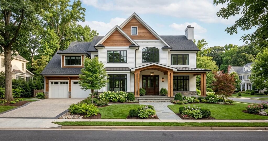 Custom Home Design Trends Northern Virginia (2026 Guide) 2 Custom home exterior showcasing modern and craftsman design trends in Northern Virginia