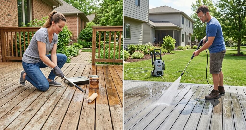 Deck maintenance comparison wood vs composite Northern Virginia

