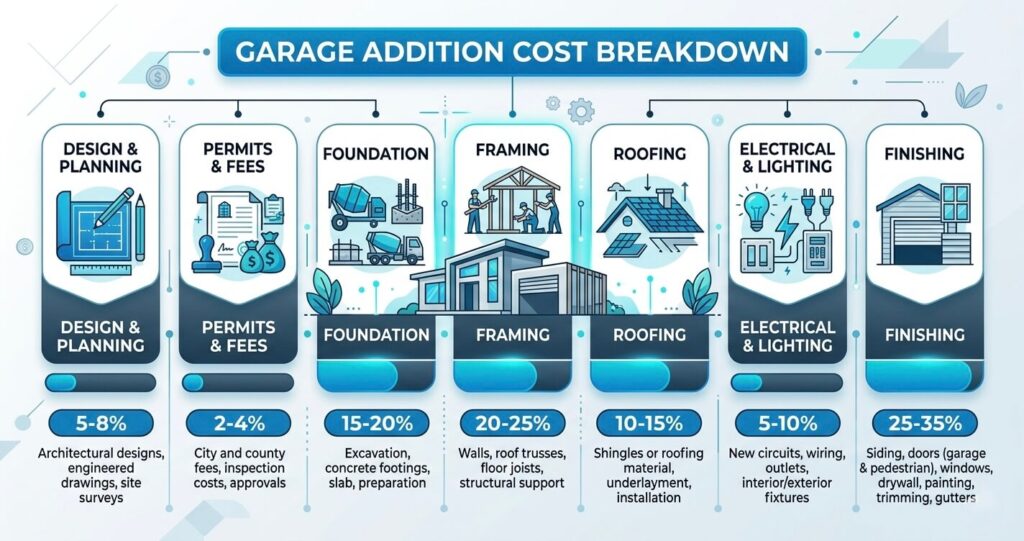garage addition cost breakdown infographic Arlington VA

