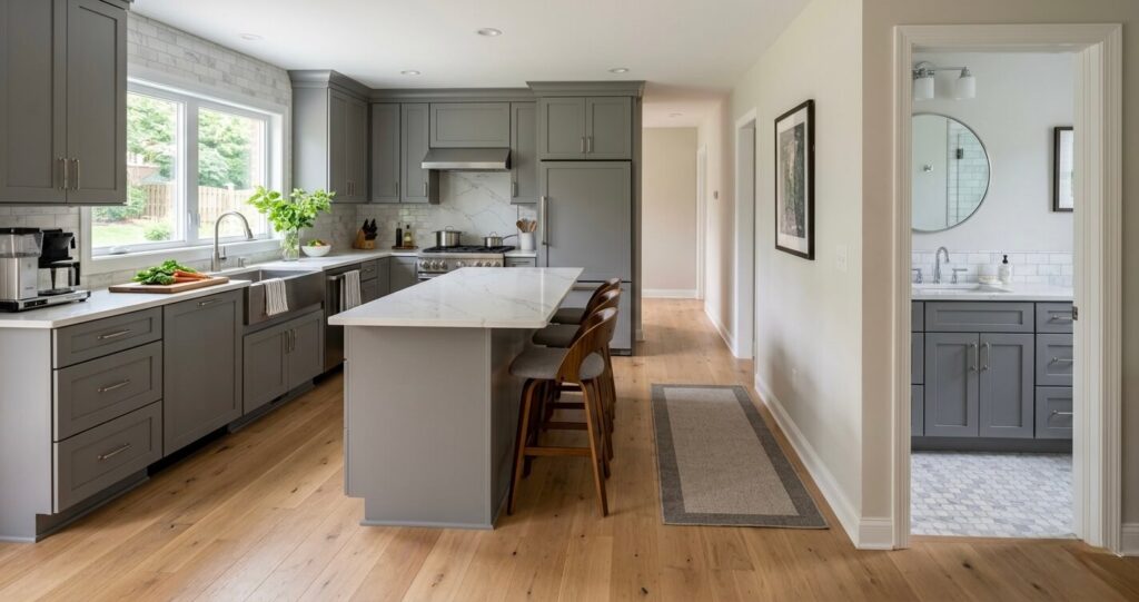 home renovation project Northern Virginia kitchen and bathroom remodel example
