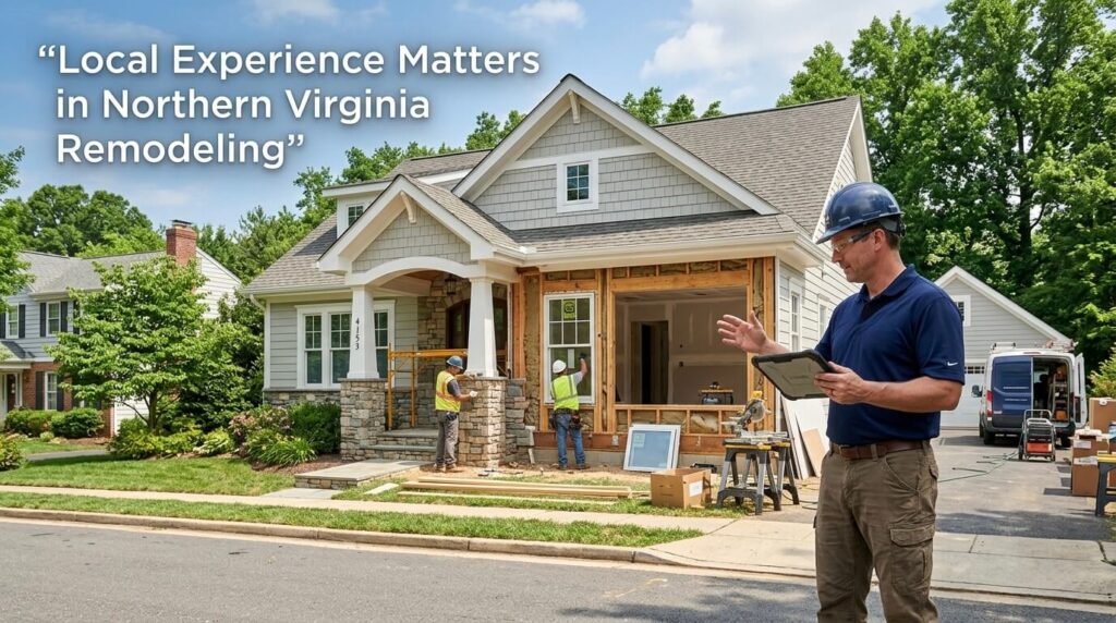 home remodeling project Northern Virginia contractor supervising residential renovation