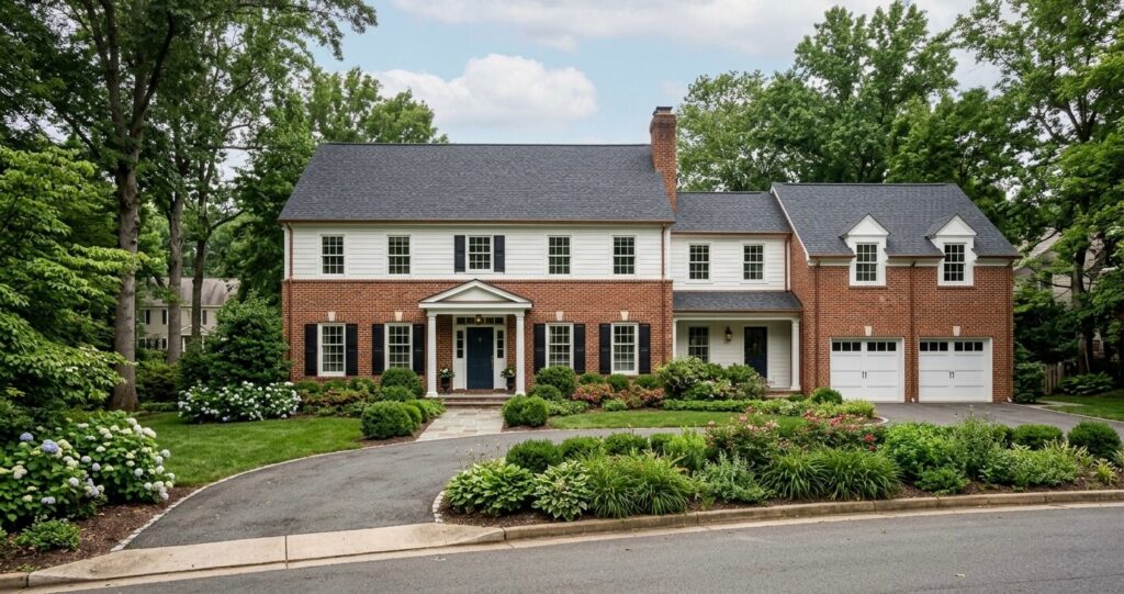 Room addition cost Clifton VA example showing expanded colonial home in Northern Virginia