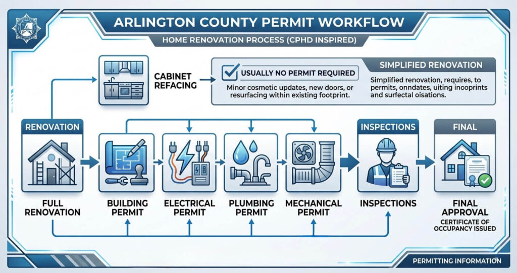 Kitchen Renovation vs. Cabinet Refacing Arlington VA: Which Is Worth It in 2026? 7 arlington va kitchen remodel permit process.jpg