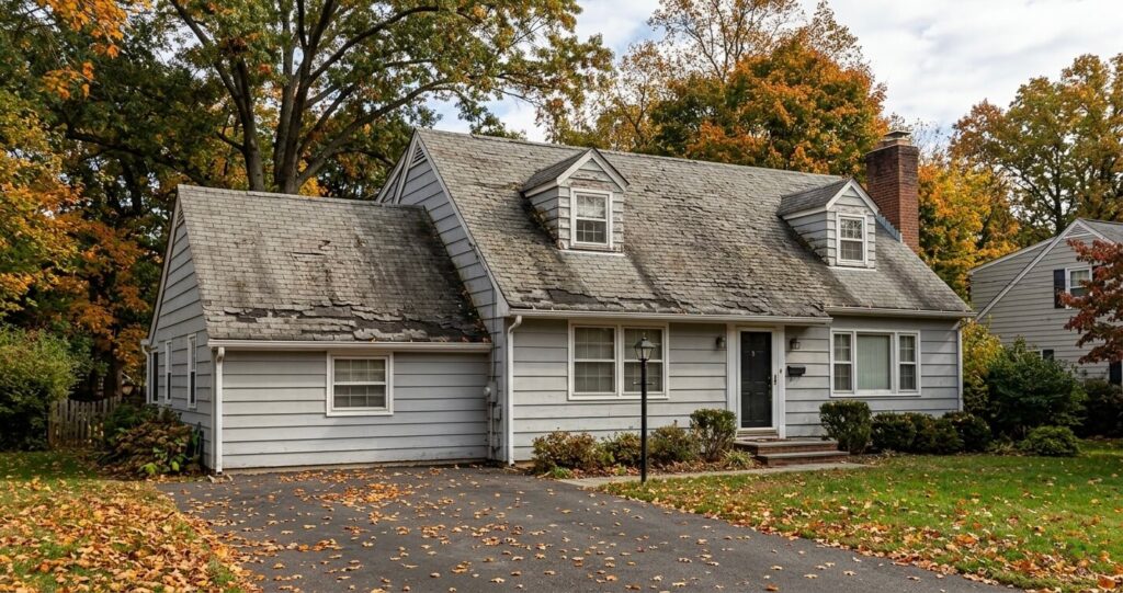 Roof Replacement Before After Falls Church VA: Full 2026 Case Study 2 roof replacement before after Falls Church VA damaged 3-tab shingles granule loss