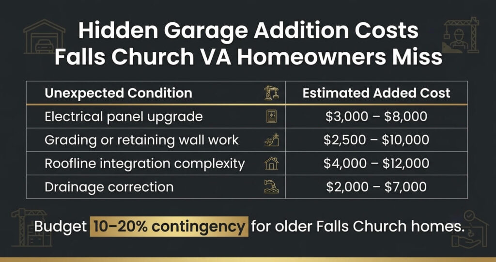Garage Addition Mistakes Falls Church VA: 7 Expensive Planning Errors to Avoid 6 garage addition mistakes Falls Church VA hidden costs and contingency planning