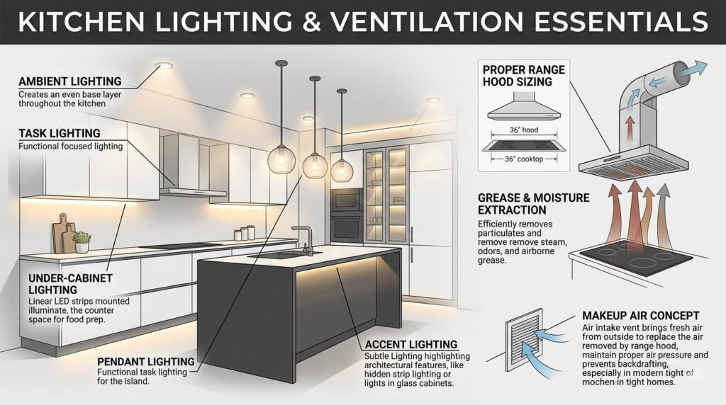 8 Kitchen Remodel Mistakes Vienna VA Homeowners Make (And How to Avoid Them in 2026) 8 kitchen remodel mistakes Vienna VA kitchen lighting and ventilation planning guide