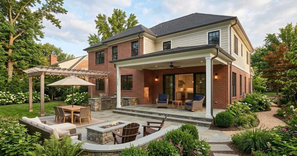 porch patio permit Alexandria VA modern porch and patio design Northern Virginia home exterior
