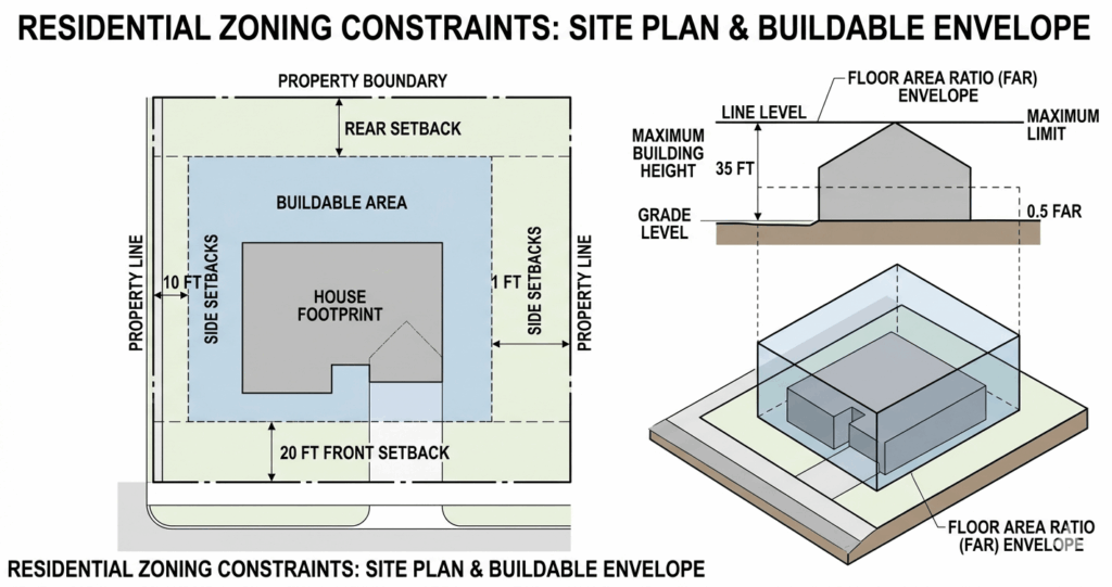 second story addition mistakes Northern Virginia zoning setbacks height limits and FAR restrictions diagram

