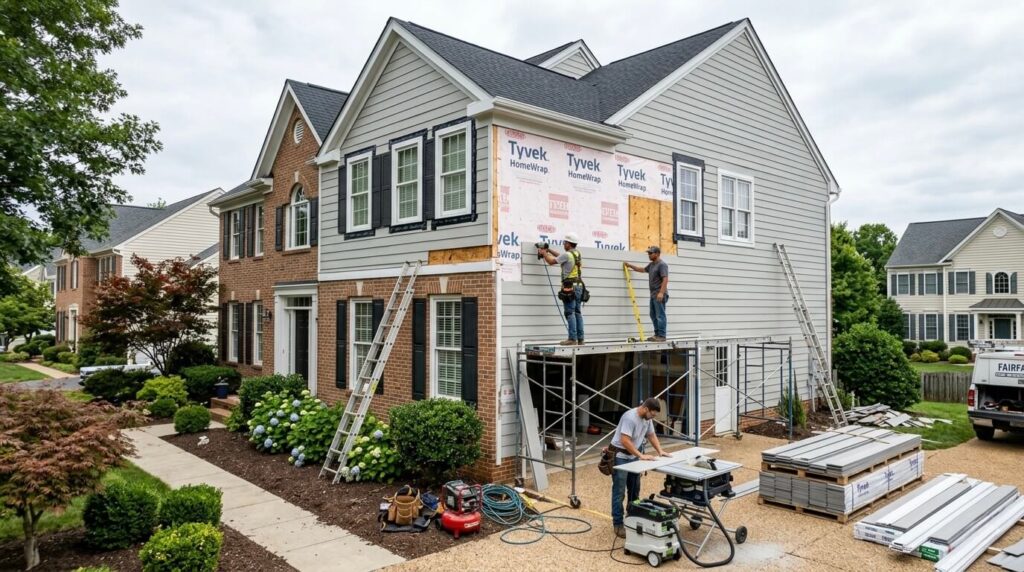 siding permit Fairfax County VA exterior remodeling project with fiber cement siding replacement in Northern Virginia