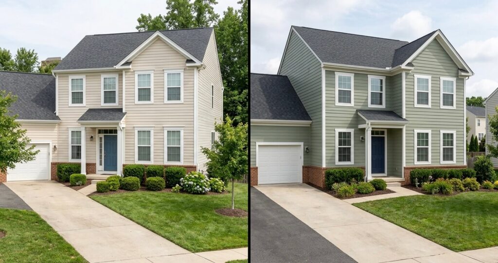 vinyl vs fiber cement siding Northern Virginia comparison exterior homes vinyl siding vs fiber cement curb appeal