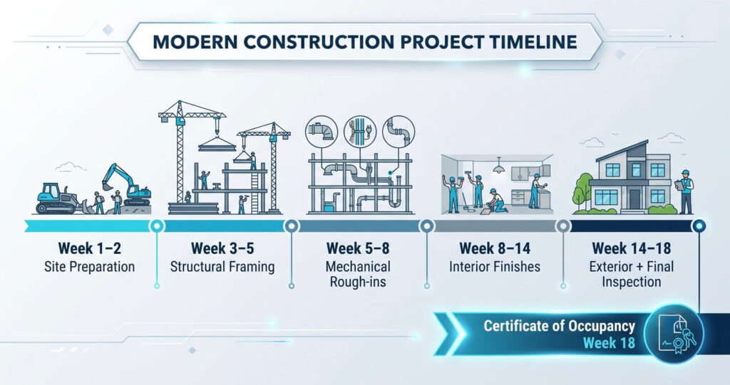 ADU Build Reston VA construction timeline infographic


