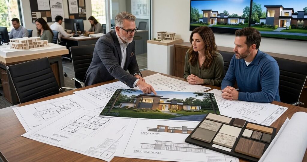 Custom home build timeline Northern Virginia architectural design engineering custom home

