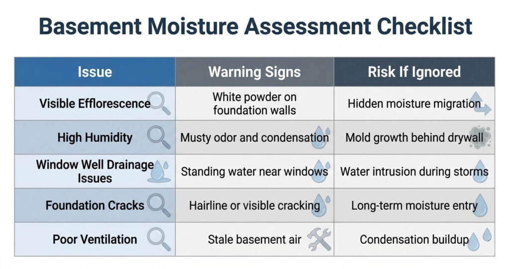 Basement finishing mistakes Northern Virginia moisture assessment checklist for finishing a basement in Northern Virginia