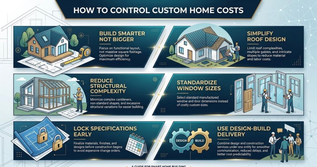 custom home cost per square foot McLean VA cost control strategies including design build planning and construction efficiency methods
