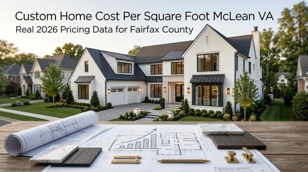custom home cost per square foot McLean VA luxury estate home construction pricing guide Fairfax County 2026 hero image