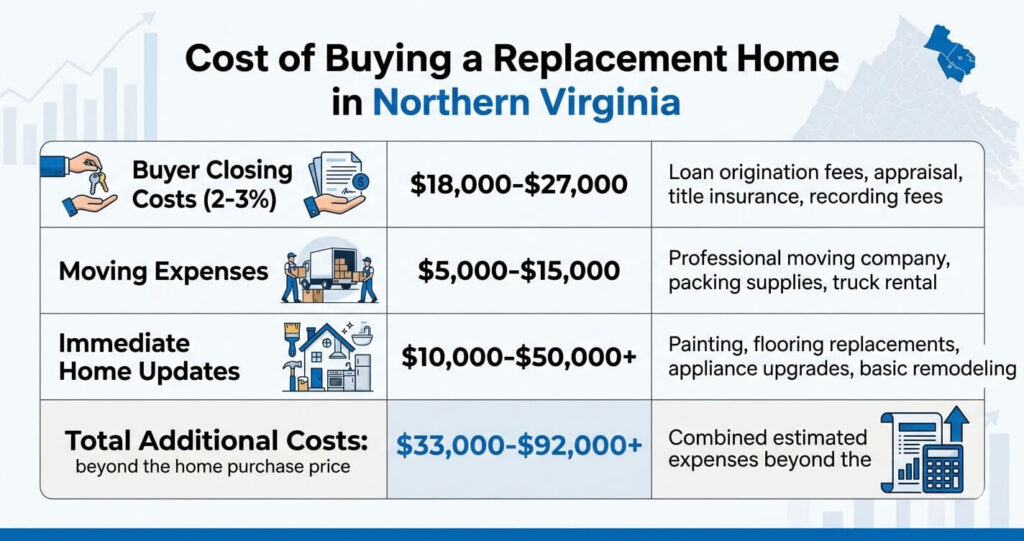 home renovation vs moving Northern Virginia replacement home buying costs comparison

