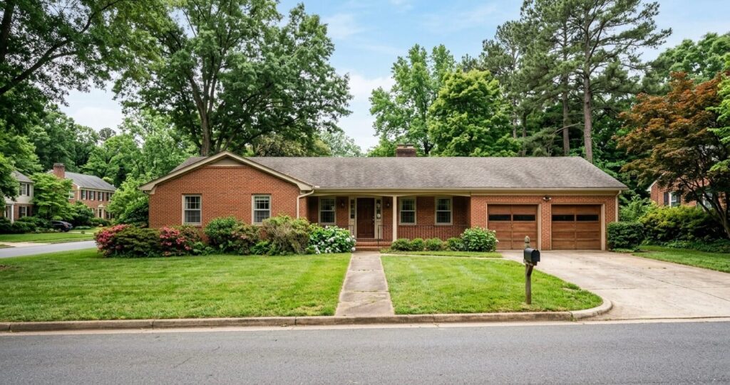 Second story addition McLean VA before ranch home exterior and home addition project overview
