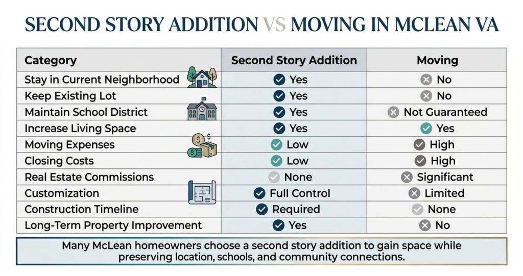 Second Story Addition McLean VA: 2026 Case Study 10 Second story addition McLean VA ROI comparison addition versus moving cost analysis