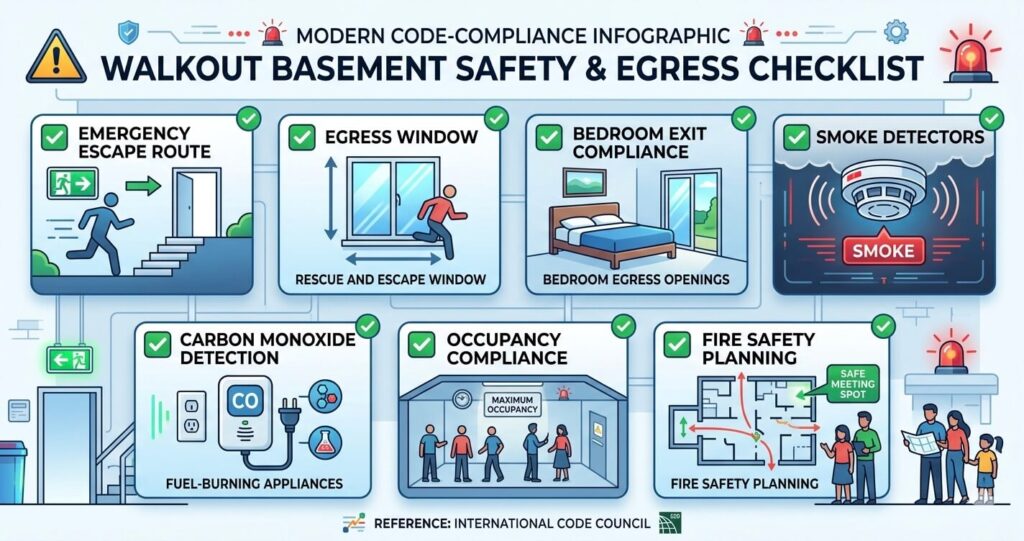 Walkout Basement Mistakes Vienna VA (2026 Guide) 7 walkout basement mistakes Vienna VA egress and safety checklist for basement remodeling contractor Northern Virginia