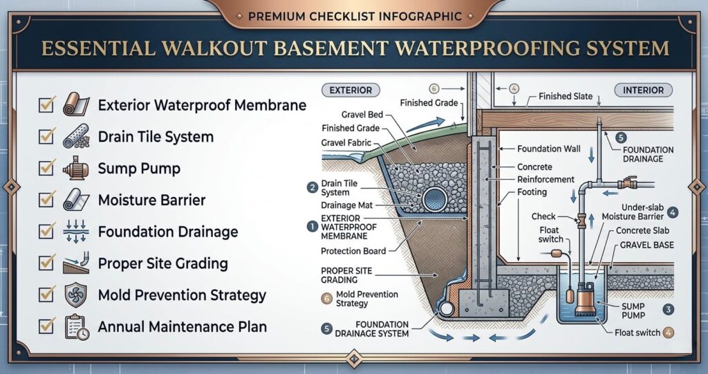 Walkout Basement Mistakes Vienna VA (2026 Guide) 4 walkout basement waterproofing checklist for walkout basement mistakes Vienna VA and basement remodeling Vienna VA