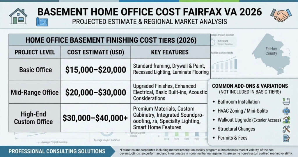 basement home office cost Fairfax VA pricing breakdown low mid high range

