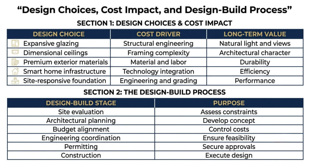 7 Best Custom Home Design Ideas McLean VA 2026 10 Custom home design ideas McLean VA cost impact design build process table