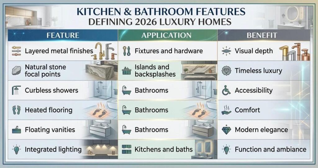 7 Best Custom Home Design Ideas McLean VA 2026 8 Custom home design ideas McLean VA kitchen bathroom features table stone finishes spa bath