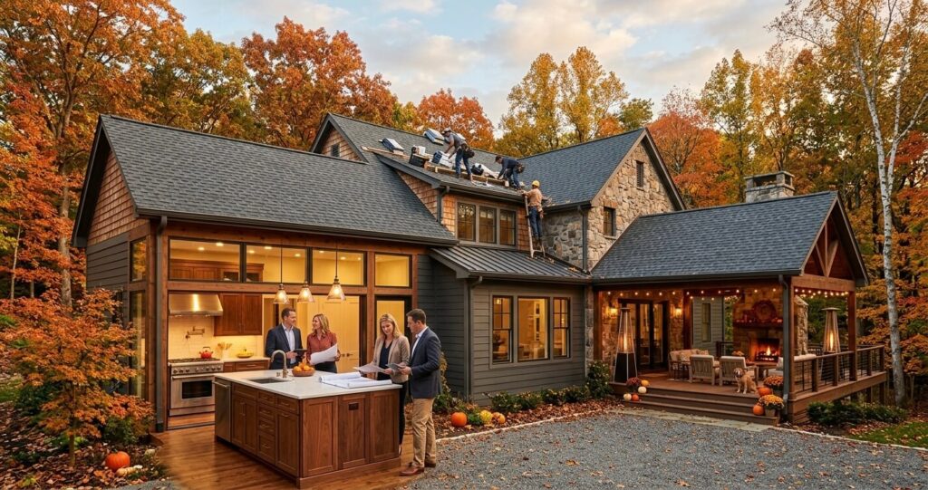 fall remodeling trends Northern Virginia 2026 featuring kitchen remodeling, bathroom renovations, roofing replacement and exterior home improvements before winter