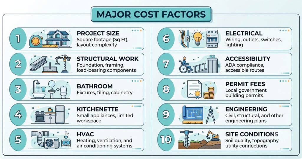 in-law suite addition cost Northern Virginia key cost factors

