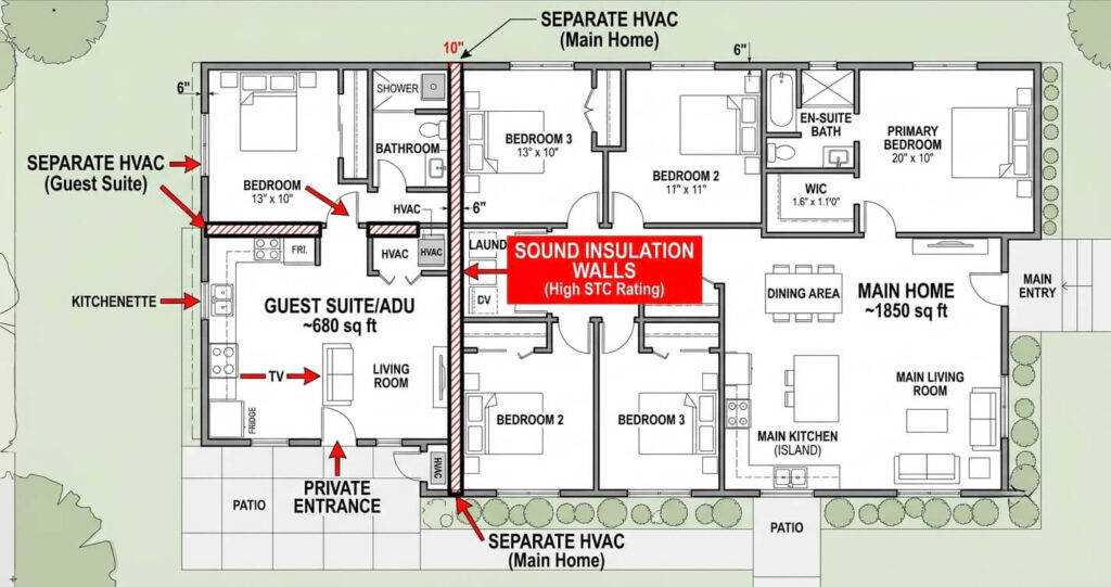private in-law suite layout Northern Virginia home addition

