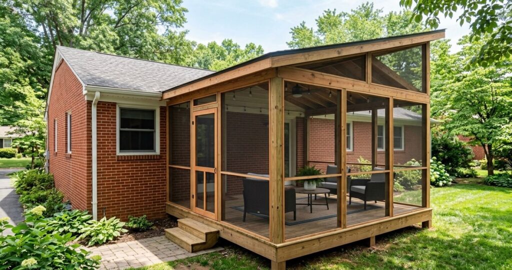 Budget-friendly screen porch addition McLean VA