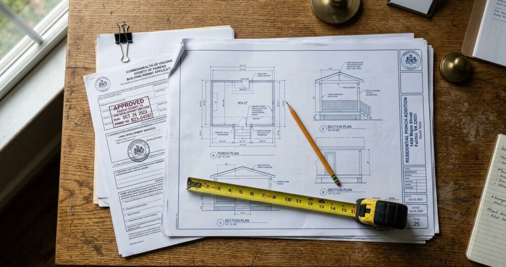 Screen porch addition permit Fairfax County VA approval