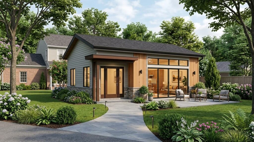ADU for aging parents Northern Virginia with accessible backyard cottage and aging in place design