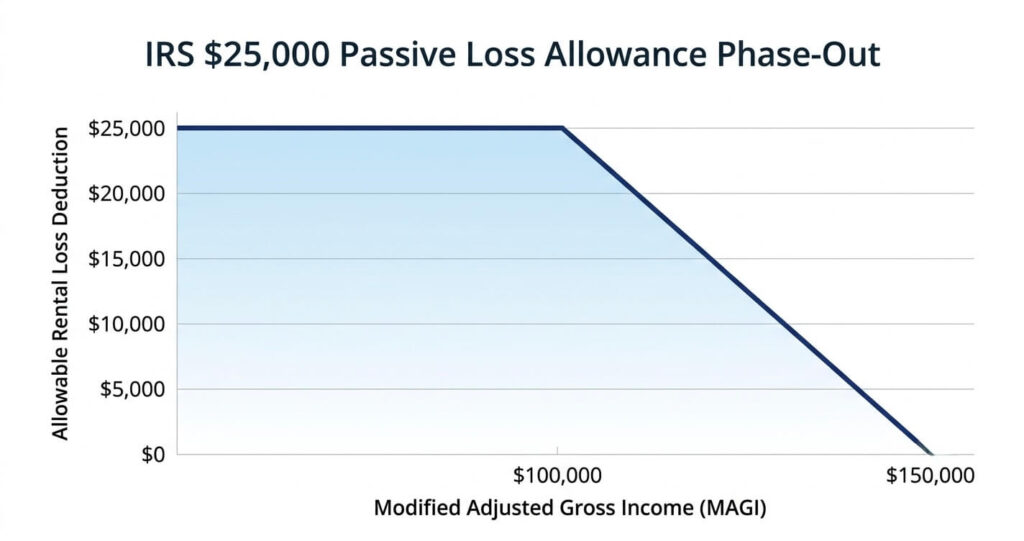 ADU passive loss deduction MAGI phase out chart Northern Virginia