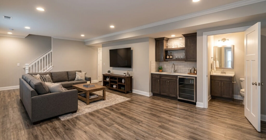 basement finishing cost Fairfax County VA family room