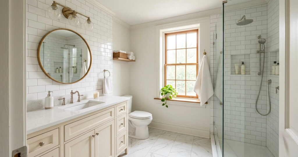 Bathroom Remodel Before and After Alexandria VA 10 Bathroom remodel before and after Alexandria VA finished bathroom wide shot
