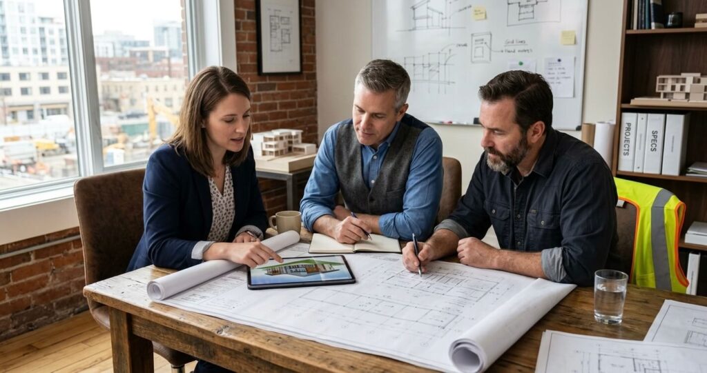 Design-build contractor team meeting Northern Virginia