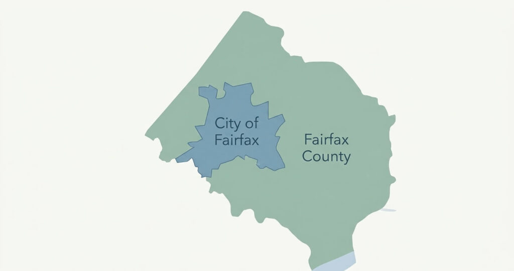 Fairfax City Virginia location map Northern Virginia

