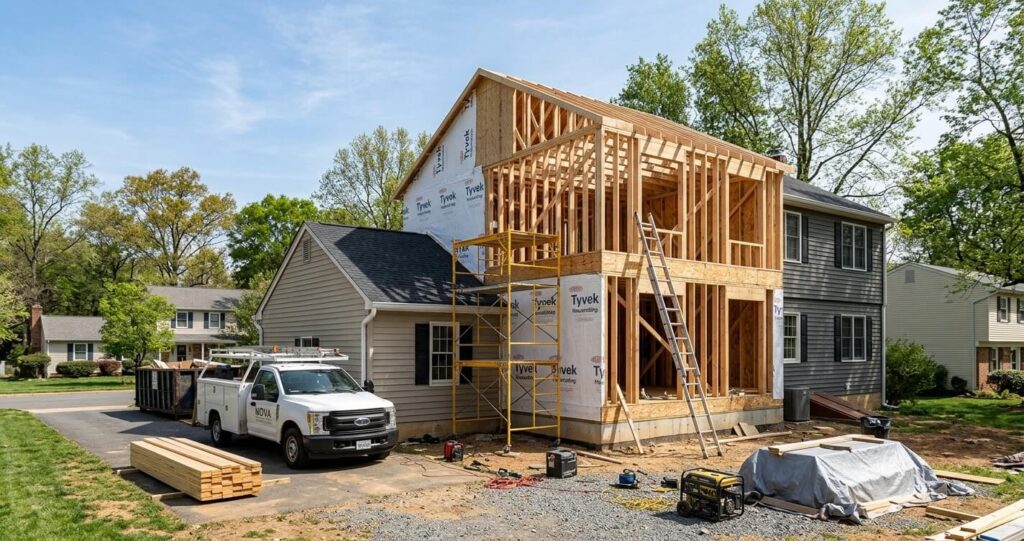 home addition cost Fairfax County VA second story