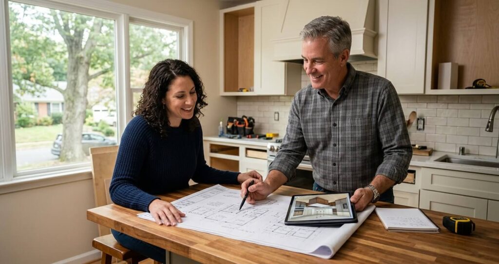 Homeowner consultation for kitchen remodel before selling Arlington VA