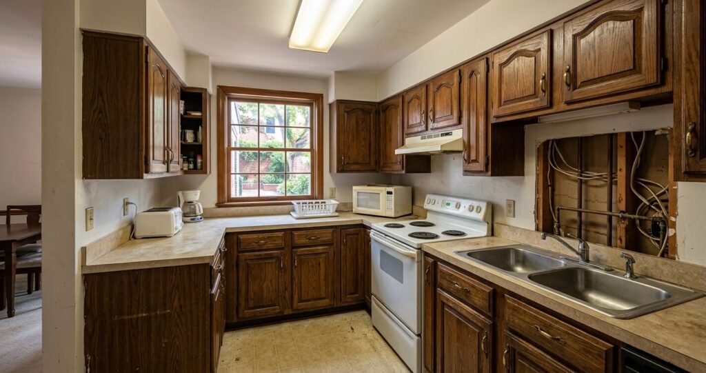 Kitchen remodeling mistakes Alexandria VA in an older historic home before renovation