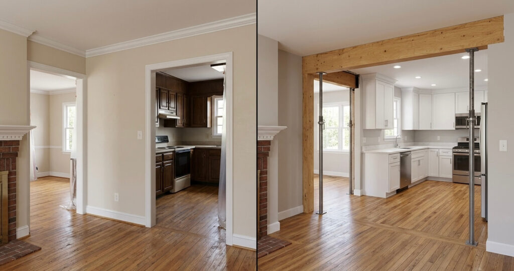 Kitchen remodeling mistakes Alexandria VA load bearing wall removal

