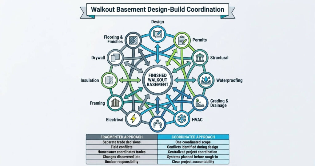 8 Costly Walkout Basement Mistakes Burke VA: Expert Guide 10 Walkout basement mistakes Burke VA design-build trade coordination for HVAC plumbing and waterproofing