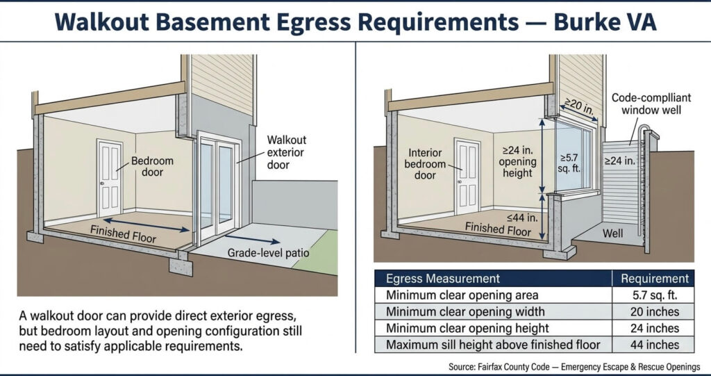 8 Costly Walkout Basement Mistakes Burke VA: Expert Guide 6 Walkout basement mistakes Burke VA bedroom egress requirements and emergency exit