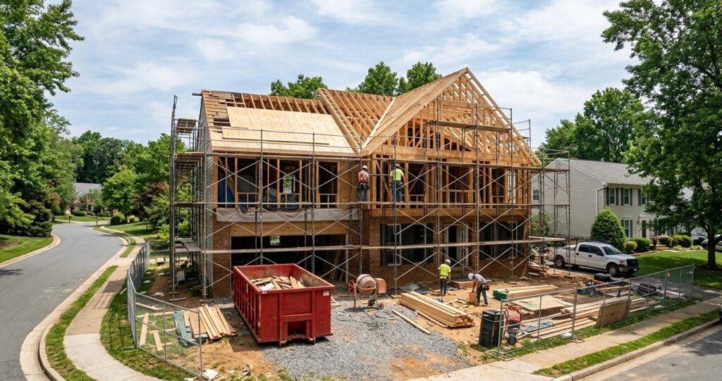 Whole house remodel Northern Virginia project in progress