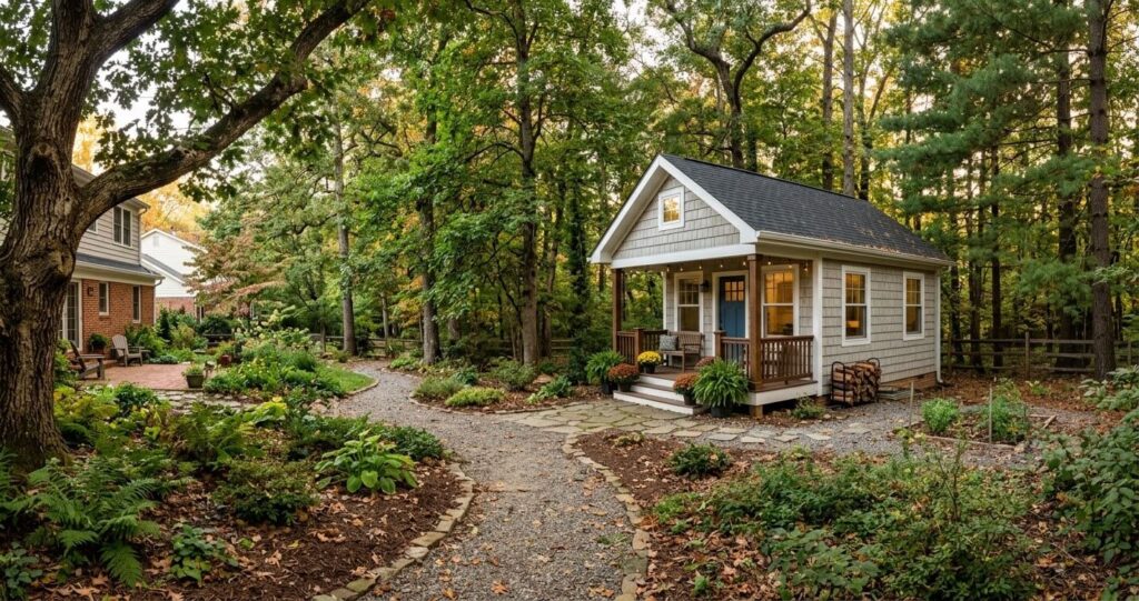 Detached ADU cottage cost Oakton VA large wooded lot

