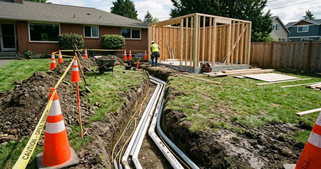 Utility hookup and site work driving ADU cost Oakton VA

